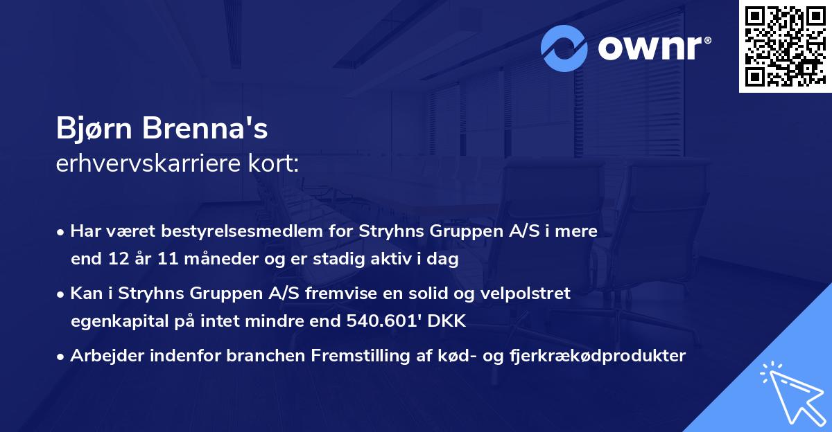 Bjørn Brenna's erhvervskarriere kort