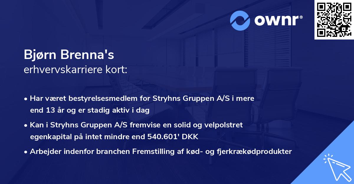 Bjørn Brenna's erhvervskarriere kort