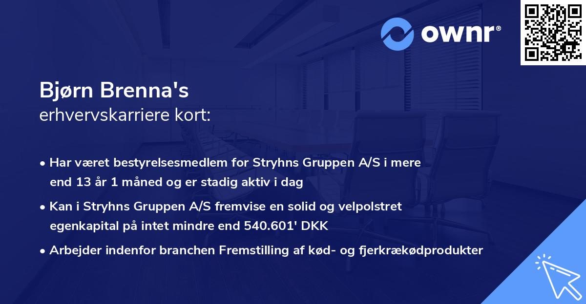 Bjørn Brenna's erhvervskarriere kort