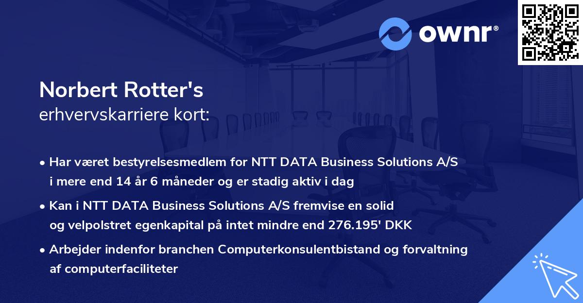 Norbert Rotter's erhvervskarriere kort