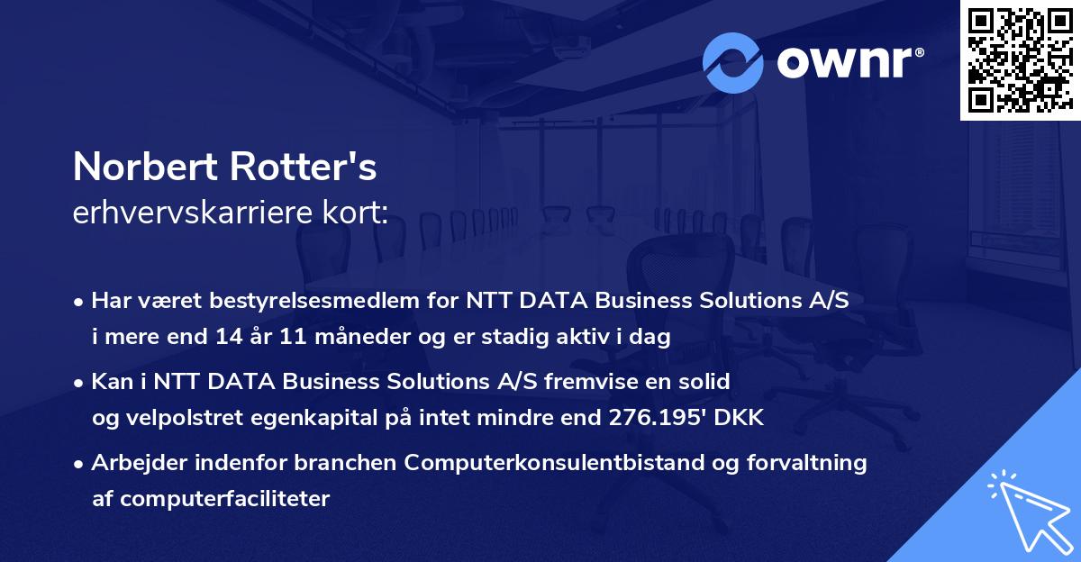 Norbert Rotter's erhvervskarriere kort