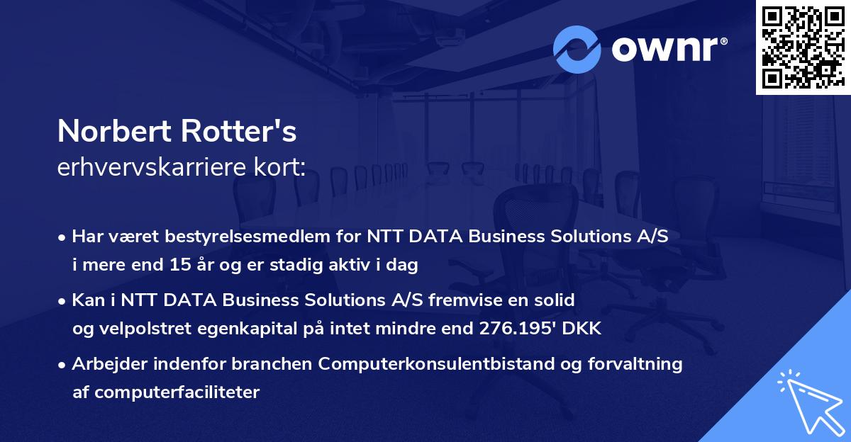 Norbert Rotter's erhvervskarriere kort