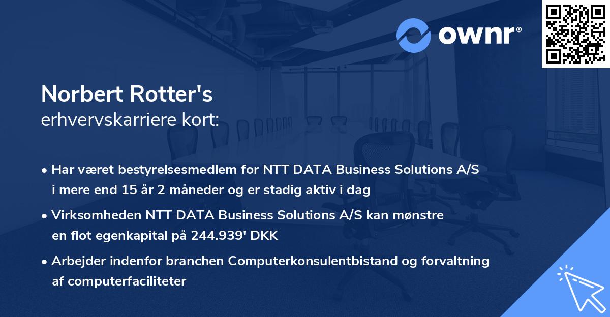 Norbert Rotter's erhvervskarriere kort