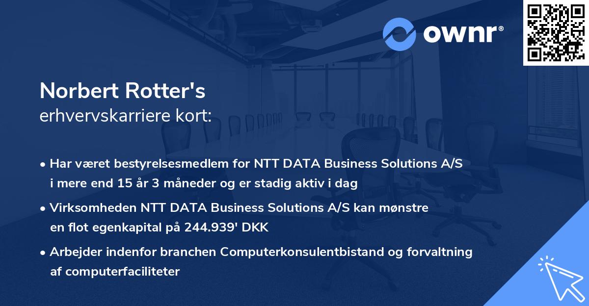 Norbert Rotter's erhvervskarriere kort