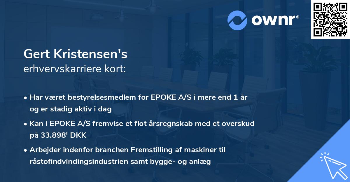 Gert Kristensen's erhvervskarriere kort