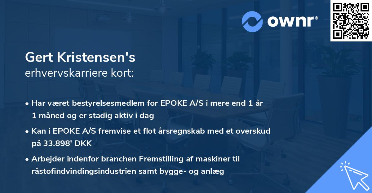 Gert Kristensen's erhvervskarriere kort