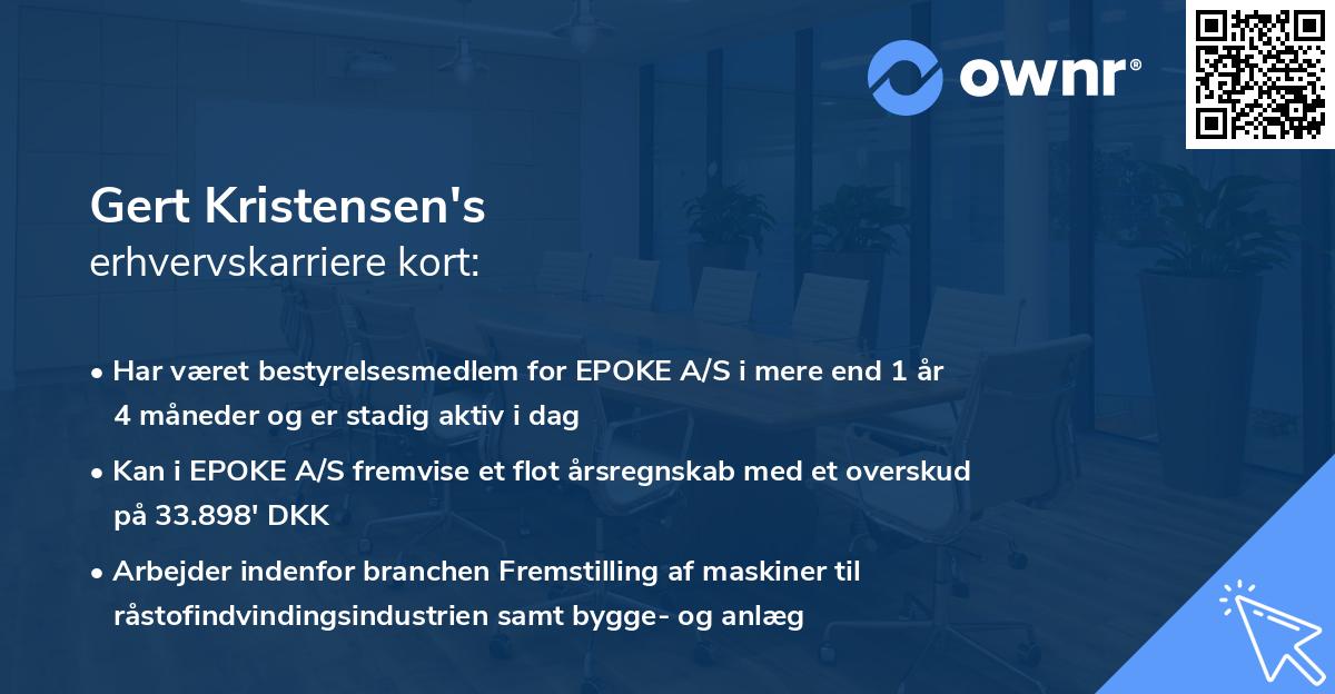 Gert Kristensen's erhvervskarriere kort