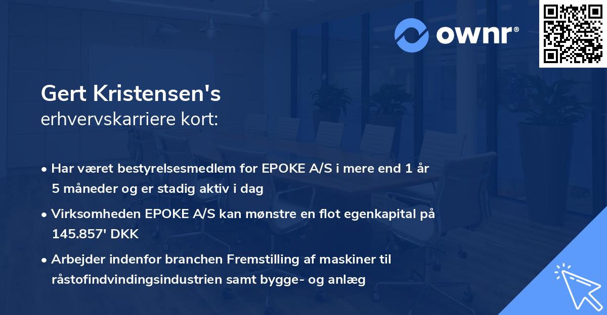 Gert Kristensen's erhvervskarriere kort