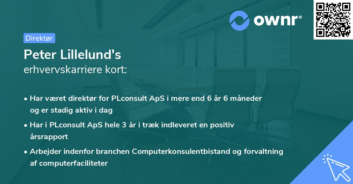 Peter Lillelund's erhvervskarriere kort