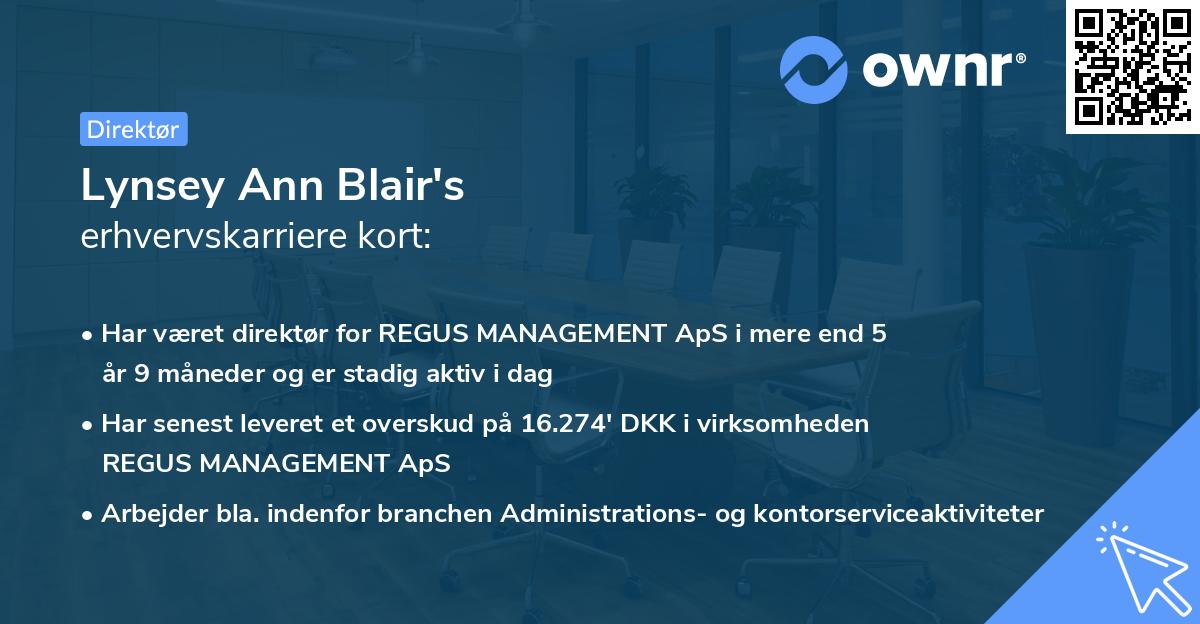 Lynsey Ann Blair's erhvervskarriere kort