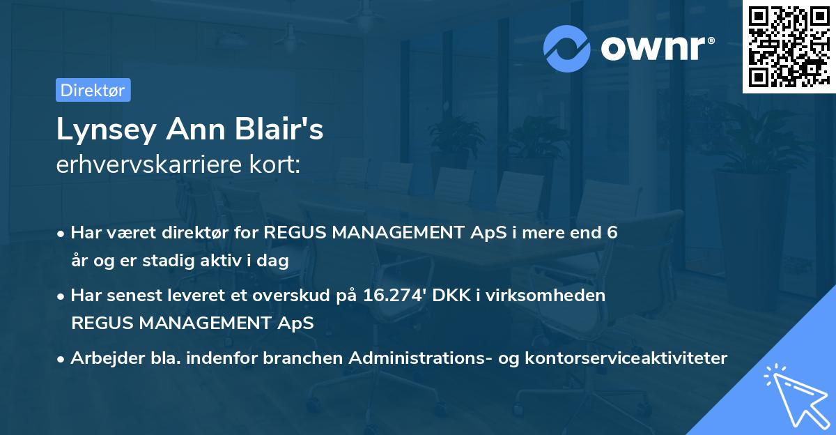Lynsey Ann Blair's erhvervskarriere kort