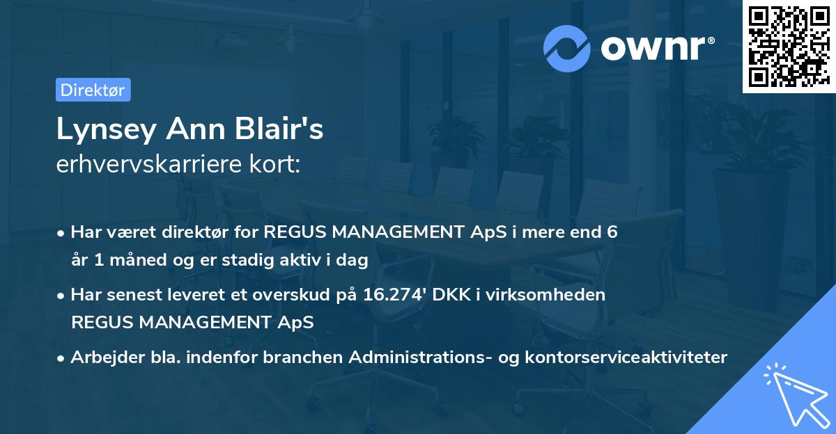 Lynsey Ann Blair's erhvervskarriere kort