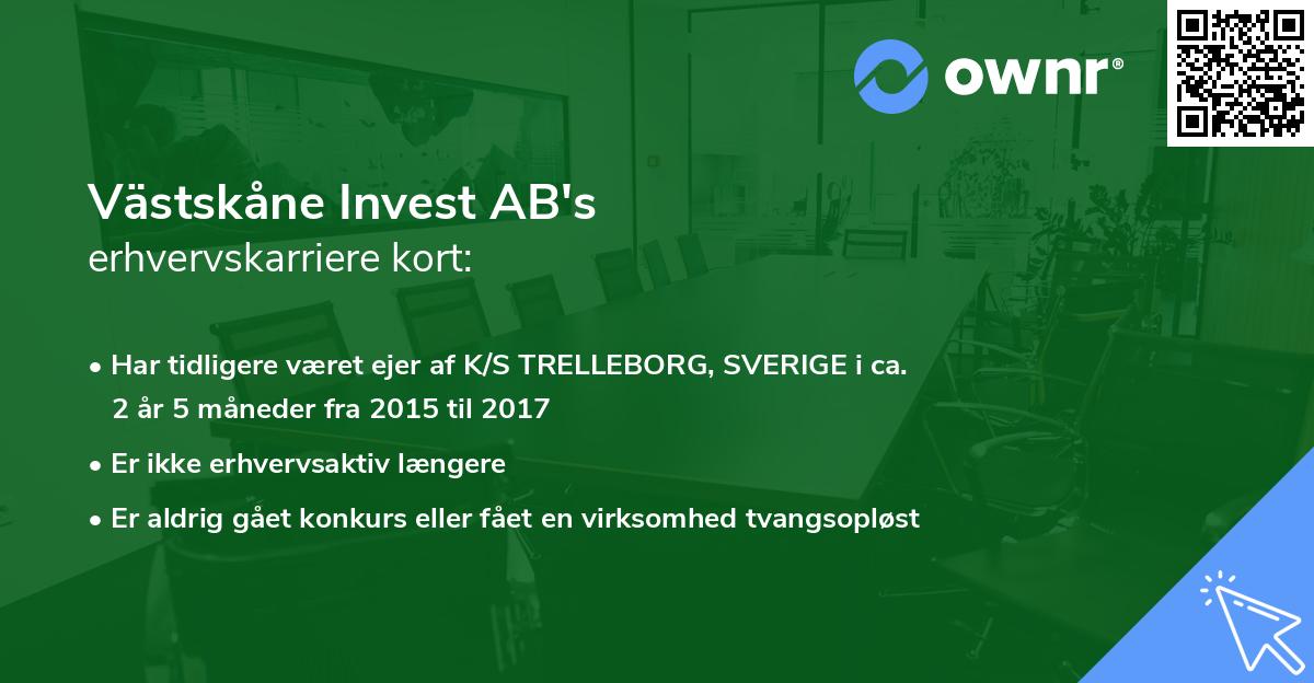 Västskåne Invest AB's erhvervskarriere kort