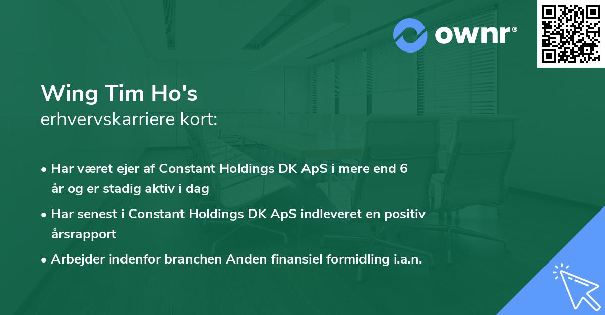 Wing Tim Ho's erhvervskarriere kort