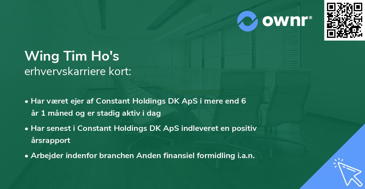 Wing Tim Ho's erhvervskarriere kort