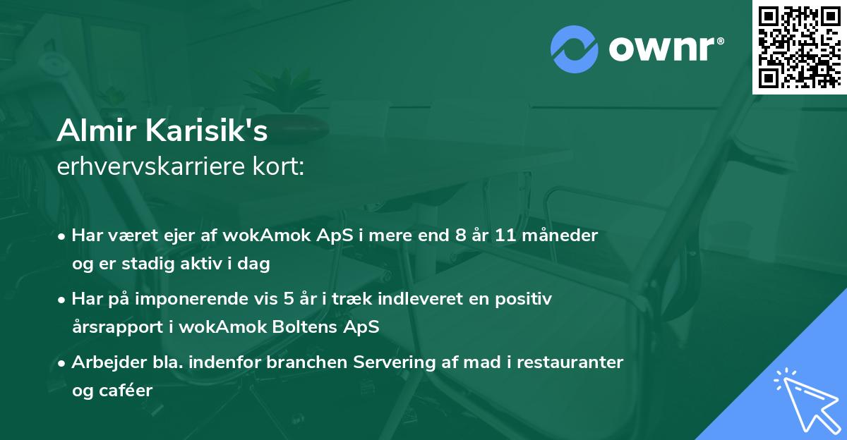 Almir Karisik's erhvervskarriere kort