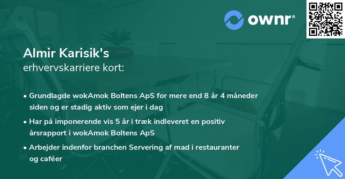 Almir Karisik's erhvervskarriere kort