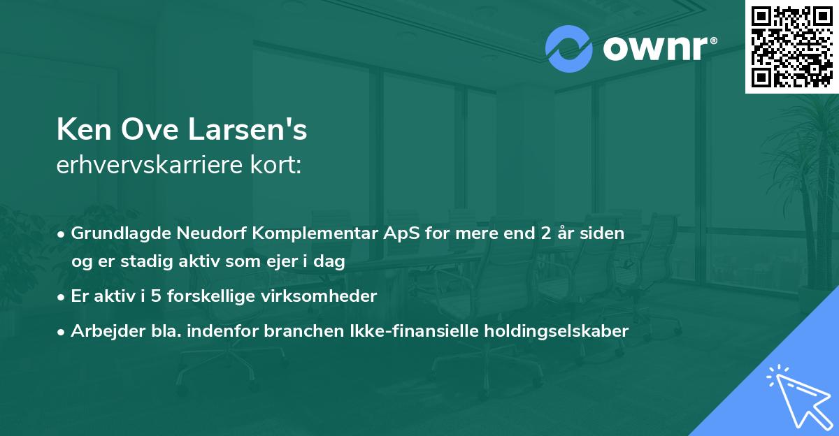 Ken Ove Larsen's erhvervskarriere kort