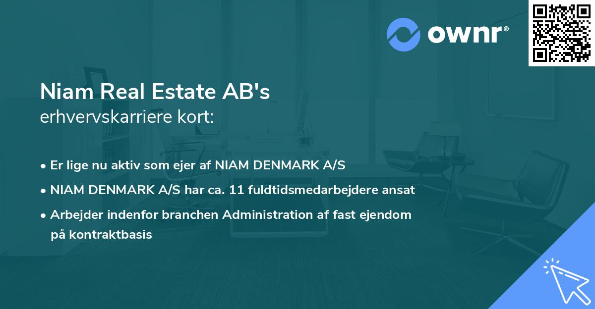 Niam Real Estate AB's erhvervskarriere kort