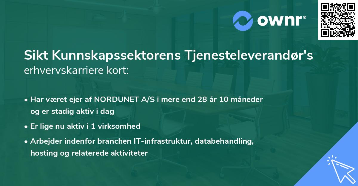 Sikt Kunnskapssektorens Tjenesteleverandør's erhvervskarriere kort