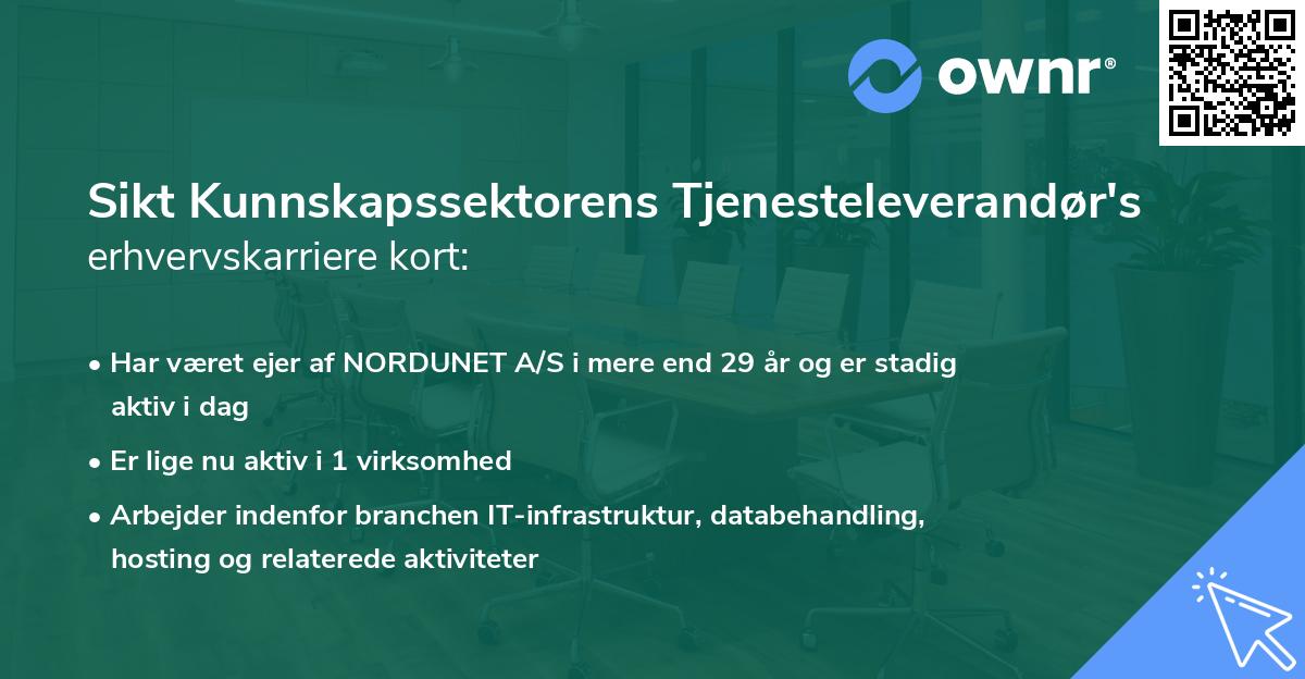 Sikt Kunnskapssektorens Tjenesteleverandør's erhvervskarriere kort
