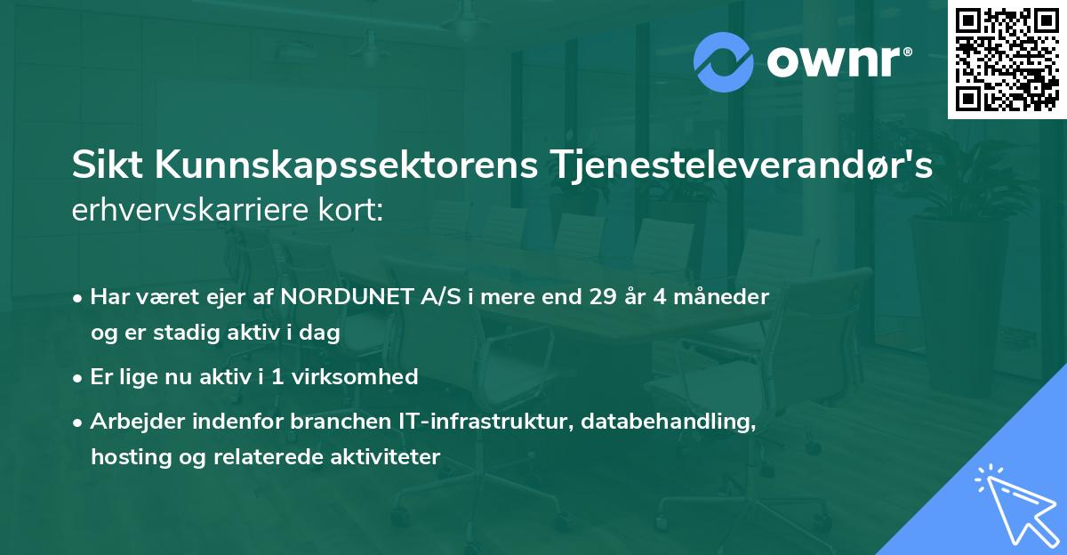 Sikt Kunnskapssektorens Tjenesteleverandør's erhvervskarriere kort