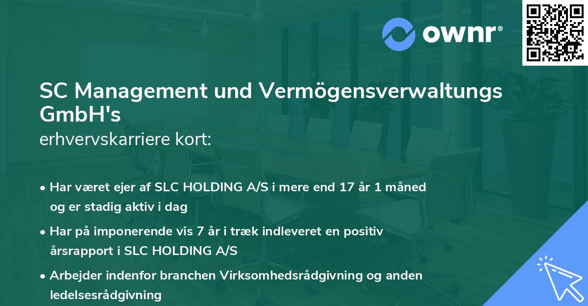 SC Management und Vermögensverwaltungs GmbH's erhvervskarriere kort