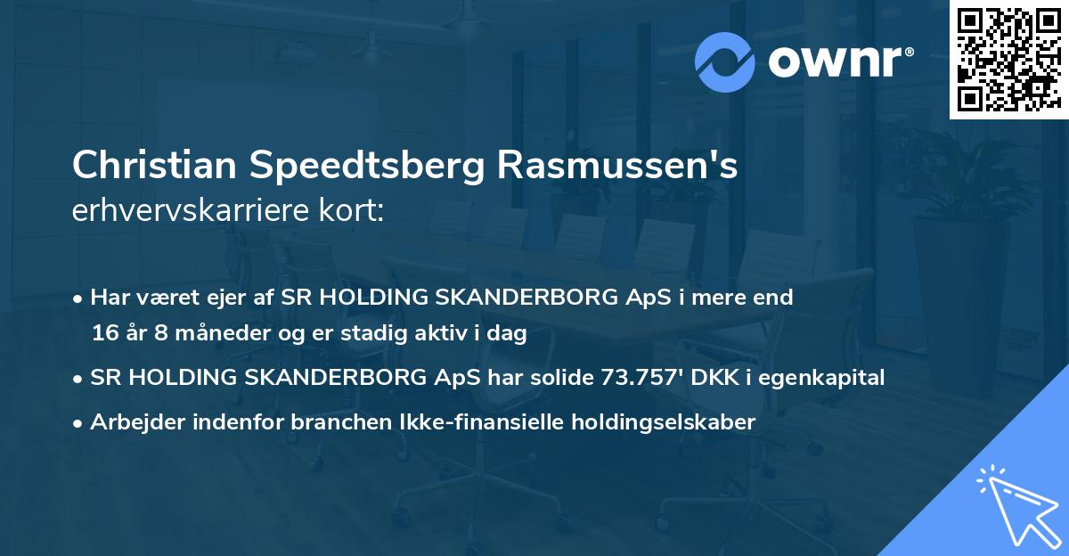 Christian Speedtsberg Rasmussen's erhvervskarriere kort