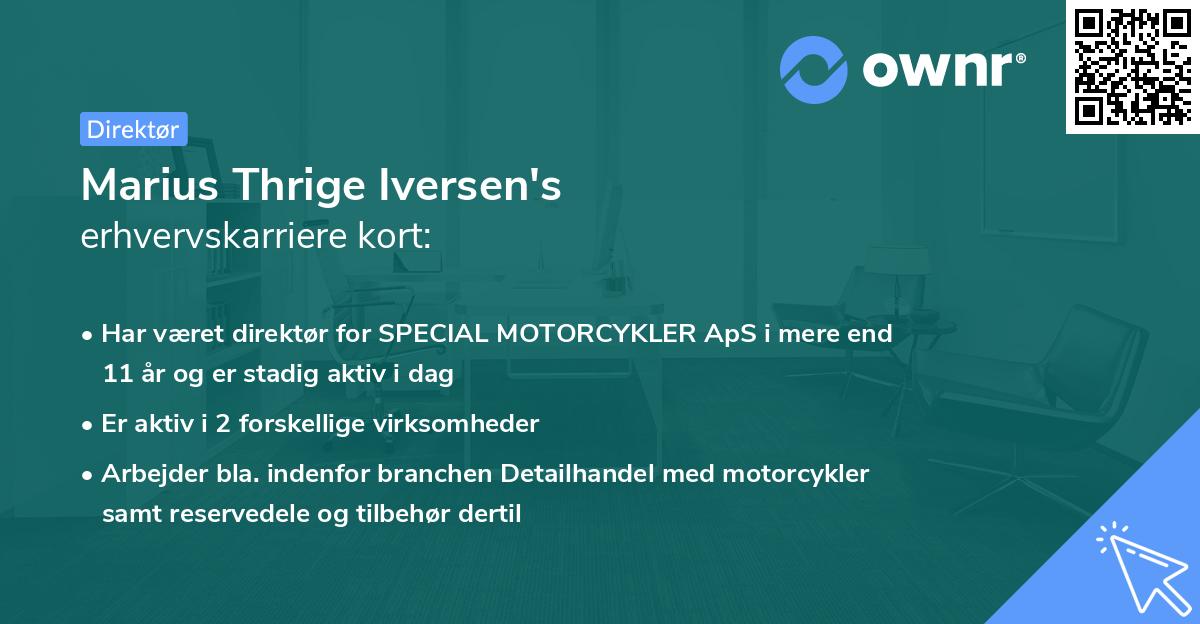 Marius Thrige Iversen's erhvervskarriere kort