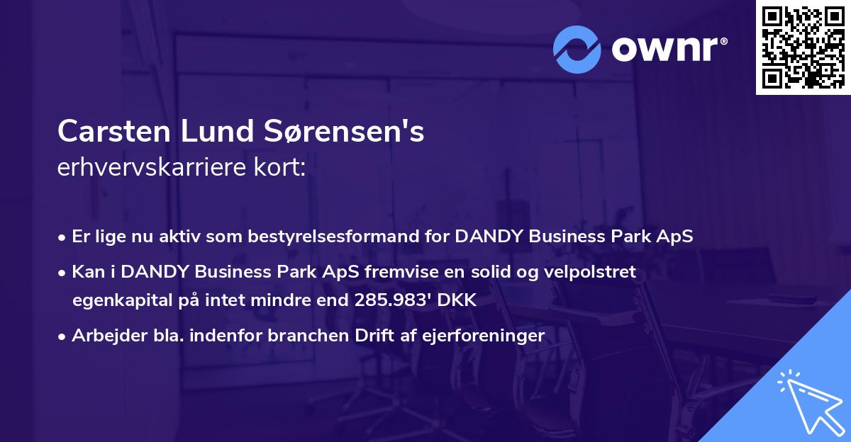Carsten Lund Sørensen's erhvervskarriere kort
