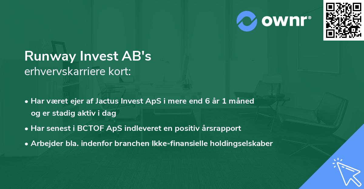 Runway Invest AB's erhvervskarriere kort