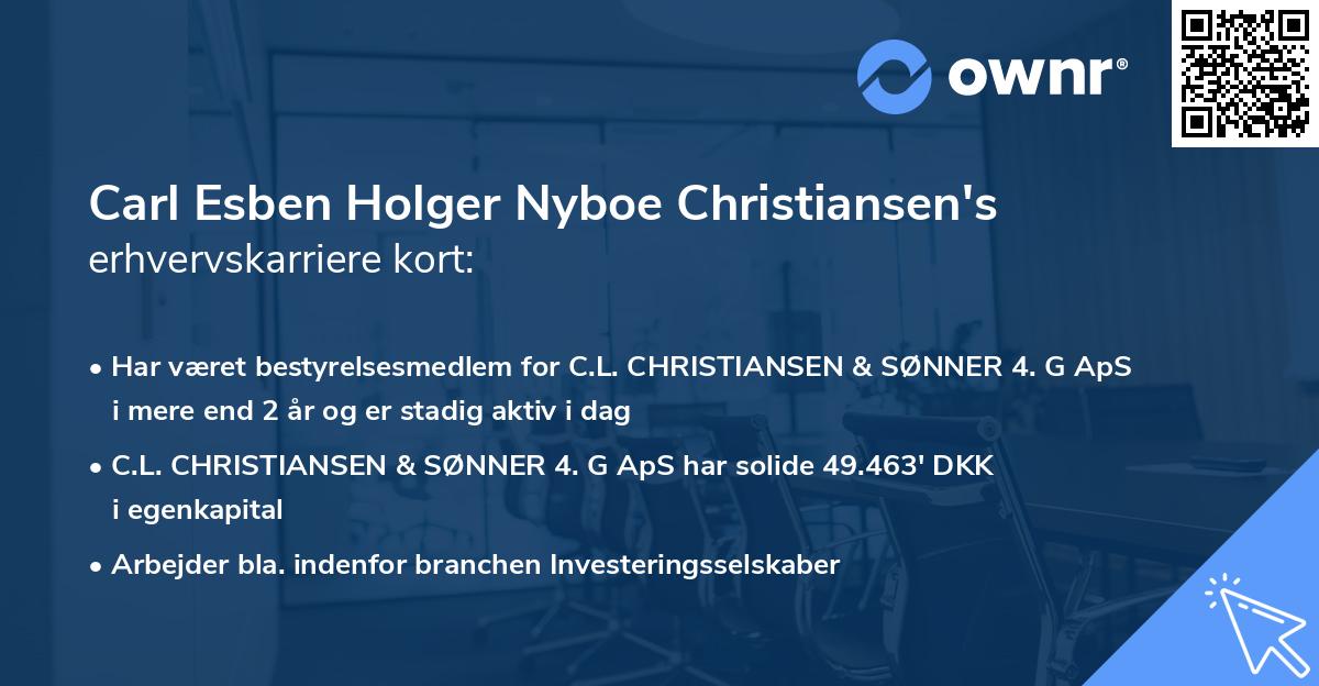 Carl Esben Holger Nyboe Christiansen's erhvervskarriere kort