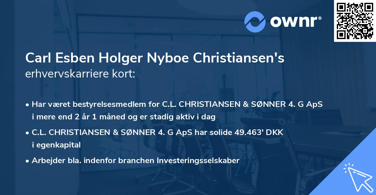 Carl Esben Holger Nyboe Christiansen's erhvervskarriere kort
