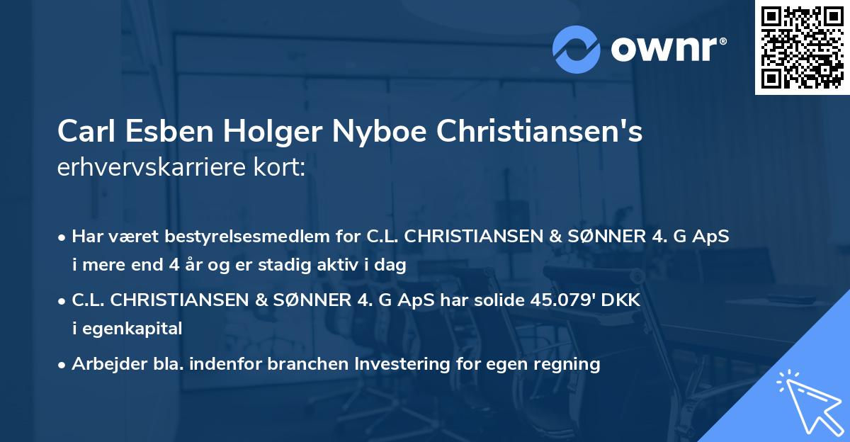 Carl Esben Holger Nyboe Christiansen's erhvervskarriere kort