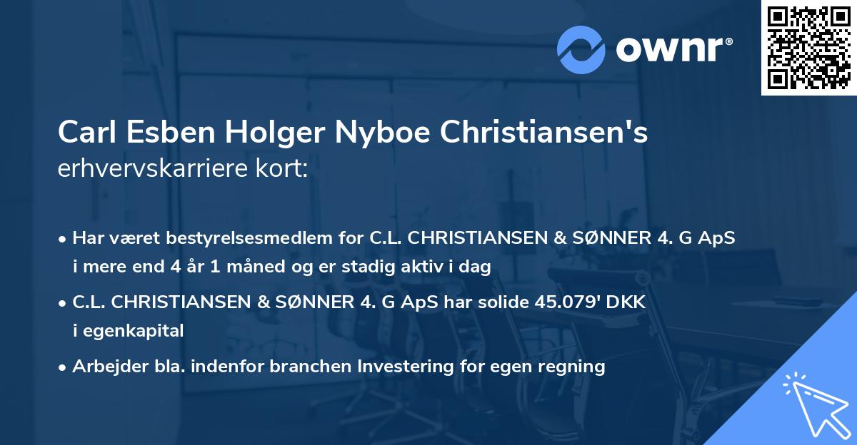 Carl Esben Holger Nyboe Christiansen's erhvervskarriere kort