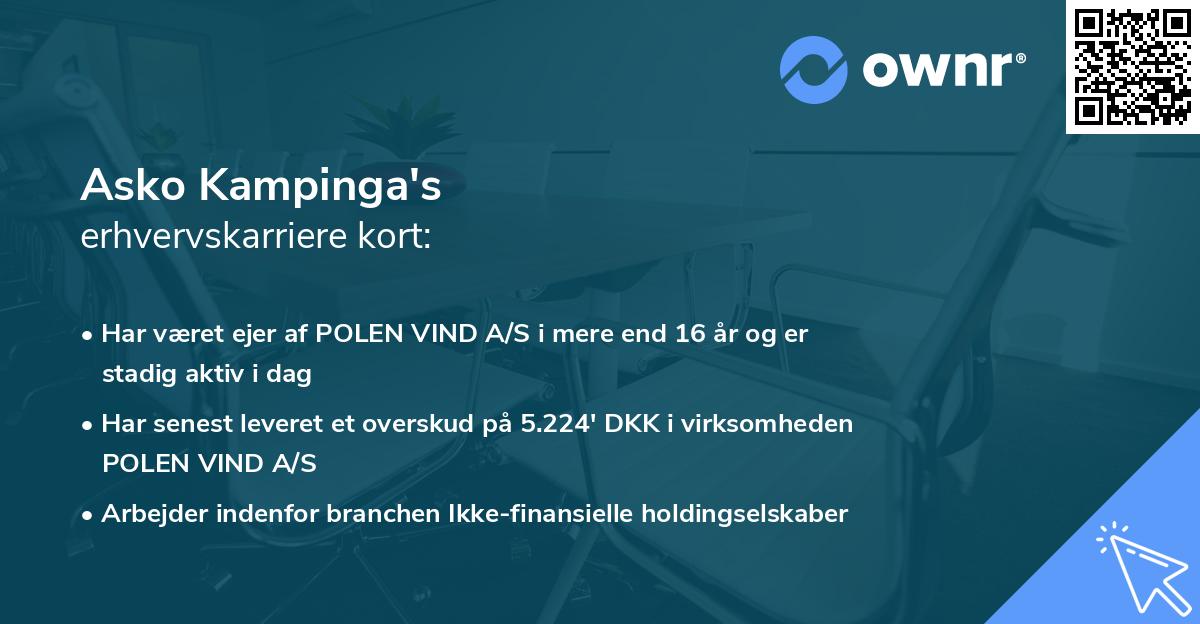 Asko Kampinga's erhvervskarriere kort