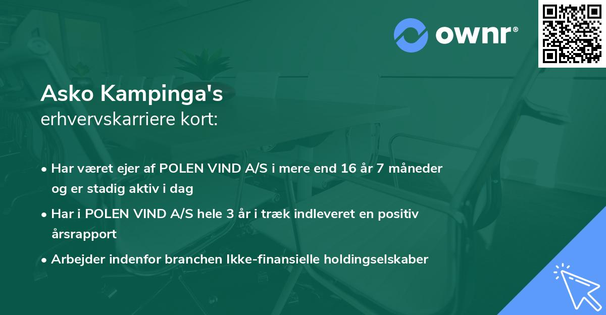Asko Kampinga's erhvervskarriere kort