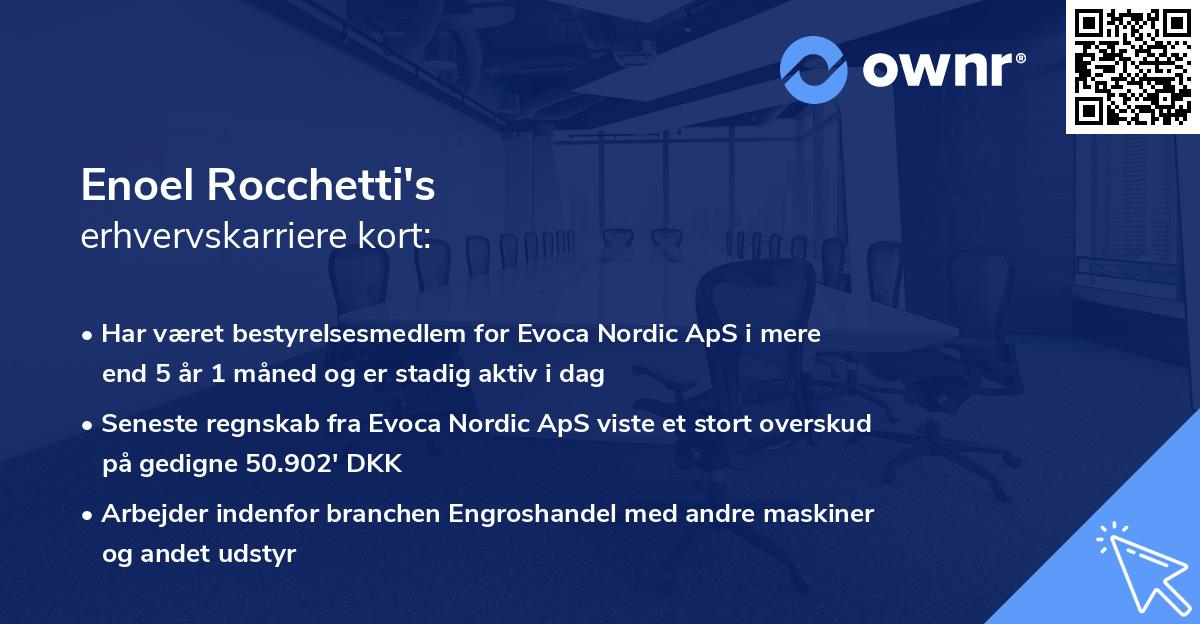 Enoel Rocchetti's erhvervskarriere kort