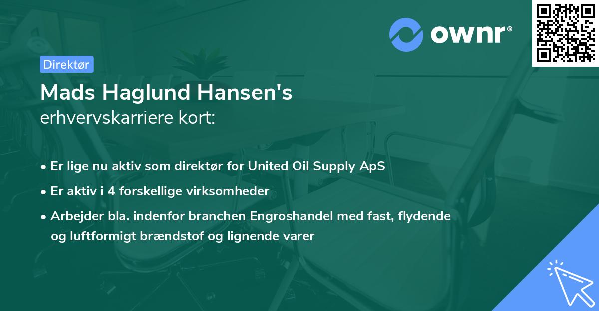 Mads Haglund Hansen's erhvervskarriere kort