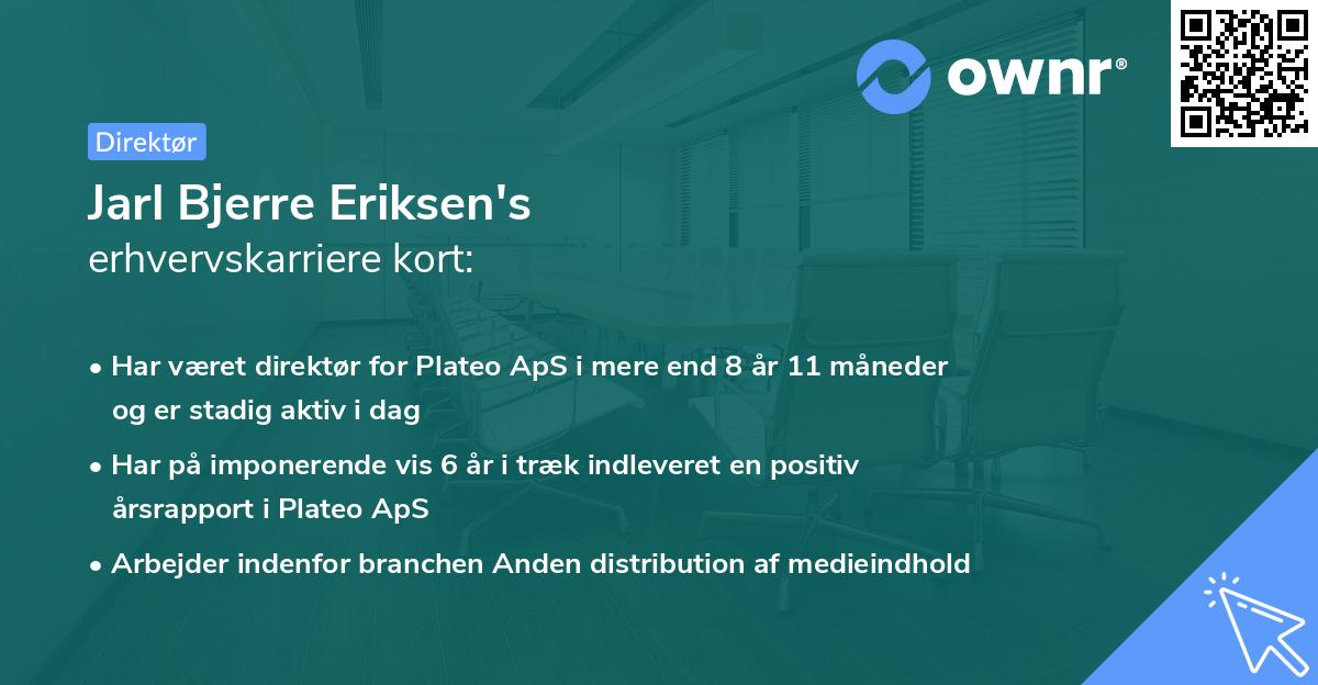 Jarl Bjerre Eriksen's erhvervskarriere kort