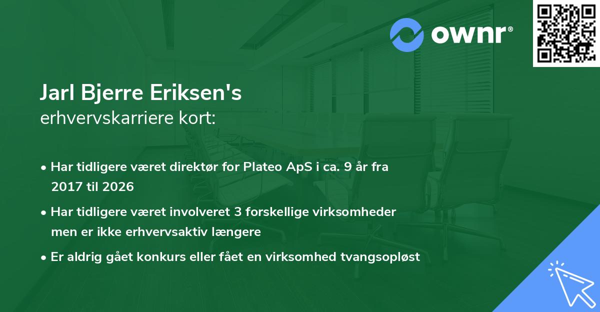 Jarl Bjerre Eriksen's erhvervskarriere kort
