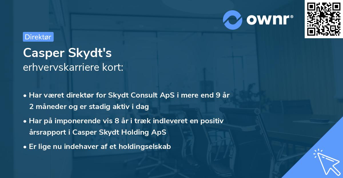 Casper Skydt's erhvervskarriere kort