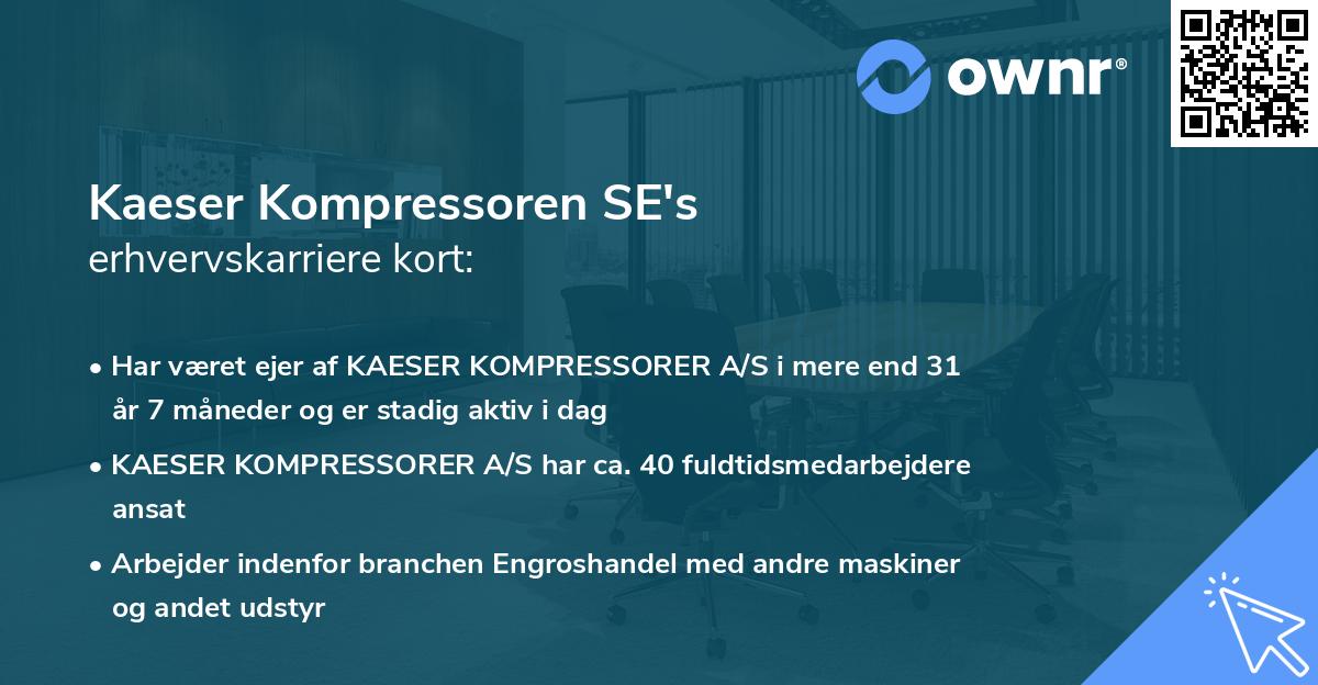 Kaeser Kompressoren SE's erhvervskarriere kort