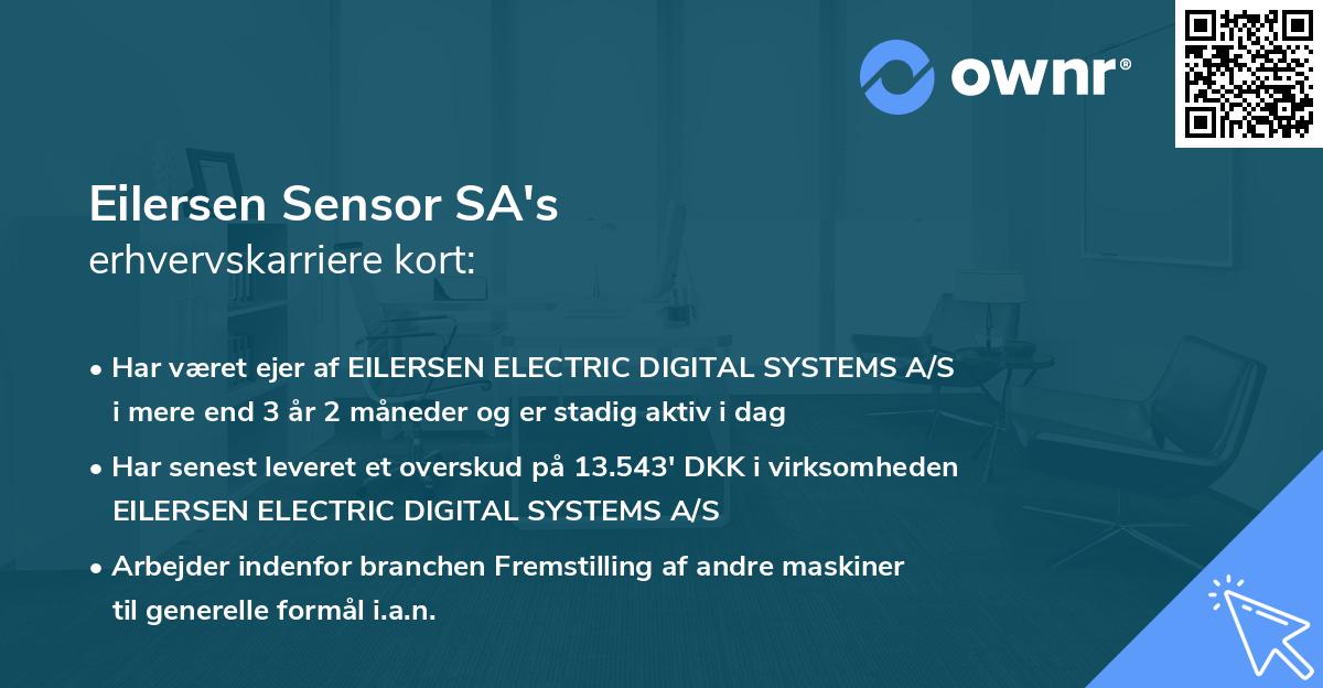 Eilersen Sensor SA's erhvervskarriere kort