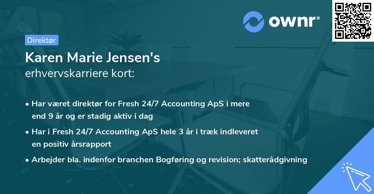 Karen Marie Jensen's erhvervskarriere kort