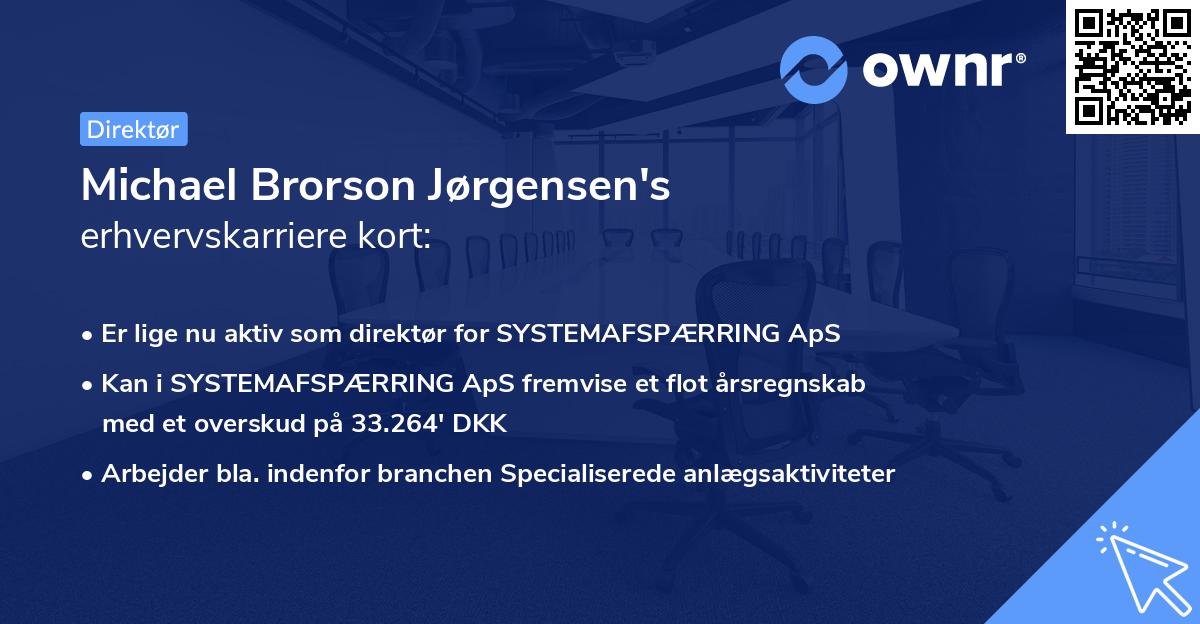Michael Brorson Jørgensen's erhvervskarriere kort