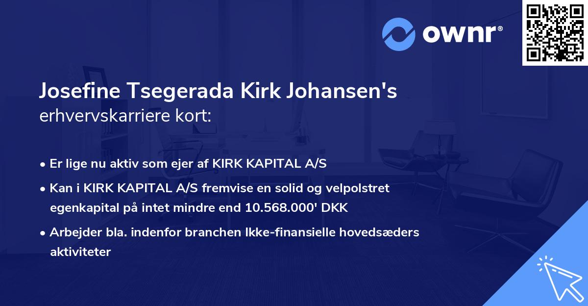 Josefine Tsegerada Kirk Johansen's erhvervskarriere kort