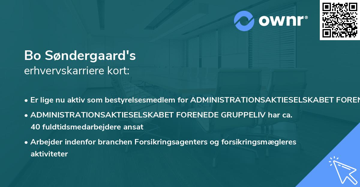Bo Søndergaard's erhvervskarriere kort