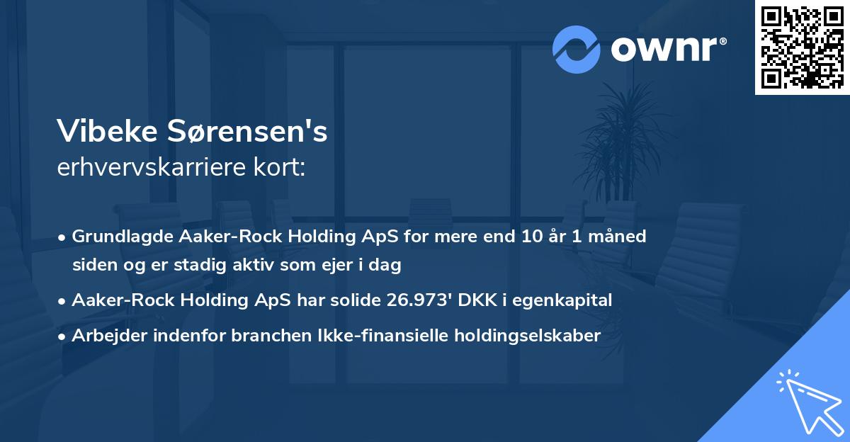 Vibeke Sørensen's erhvervskarriere kort