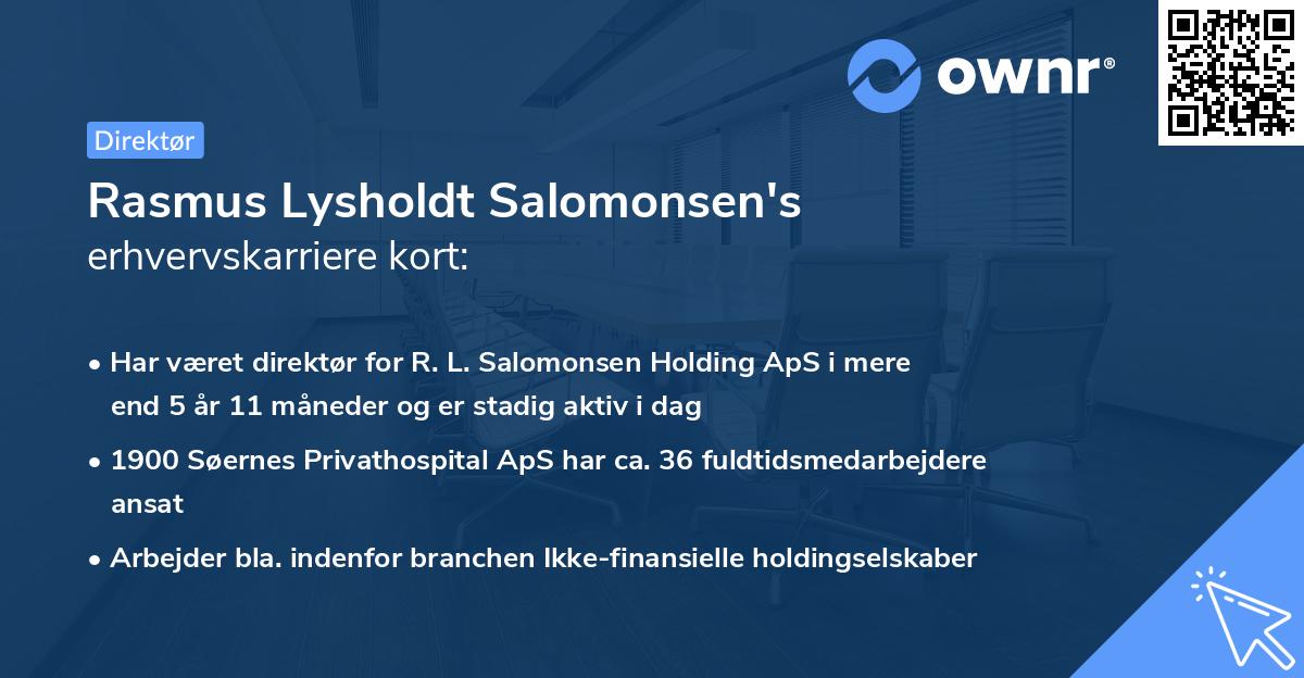 Rasmus Lysholdt Salomonsen's erhvervskarriere kort
